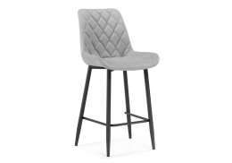 Барный стул Баодин велюр светло-серый / черный (50x62x100)