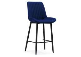 Барный стул Седа велюр синий / черный (49x57x102)