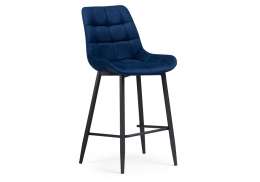 Барный стул Алст велюр синий / черный (50x58x99)
